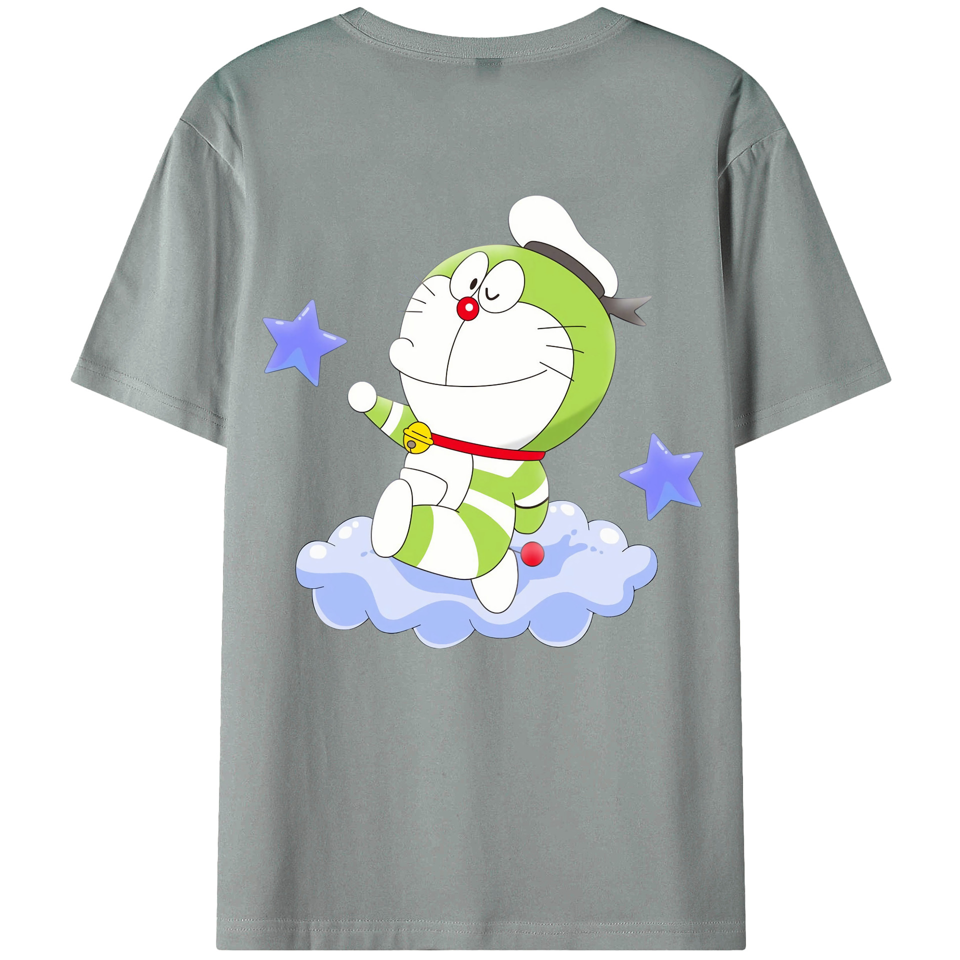 （画像用） ドラえもん Doraemon 綿100％ メンズ半袖Tシャツ（バックプリント） 通気性
